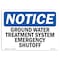 Signmission OSHA Sign, 7" H, Rigid Plastic, Ground Water Treatment System Emergency Shutoff Sign, Landscape OS-NS-P-710-L-13168 - alternate 1